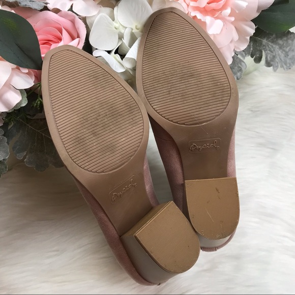 Qupid Pink Scalloped V Cut Edge Booties Sz 9 EUC - Picture 6 of 8